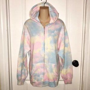 Hollister Tie Dye Oversized Full Zip Hoodie L